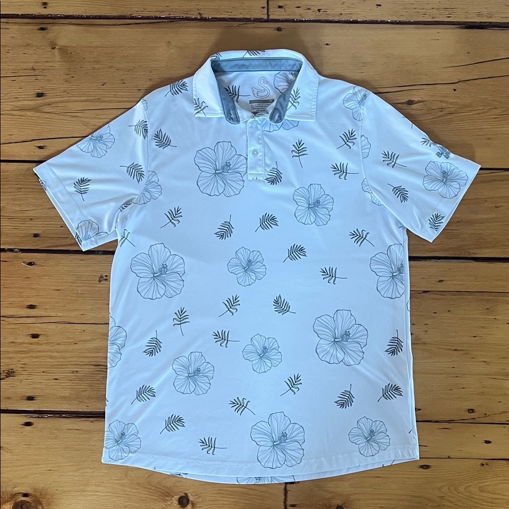 Men's Polo Shirt - White and Gray